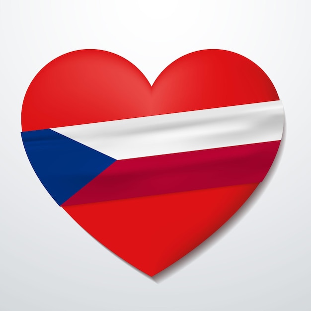 Corazón con la bandera de la República Checa