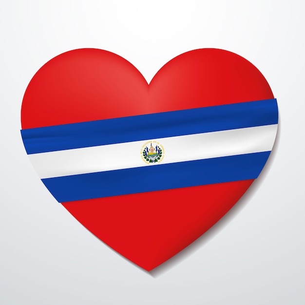 Vector corazón con la bandera de el salvador