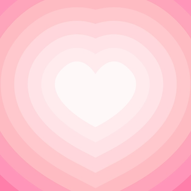 Corazón blanco en el centro de capas de rosa y lavanda formas de corazón concéntricas Abstracto tema de Valentín diseño de fondo Día de San Valentín y concepto de amor