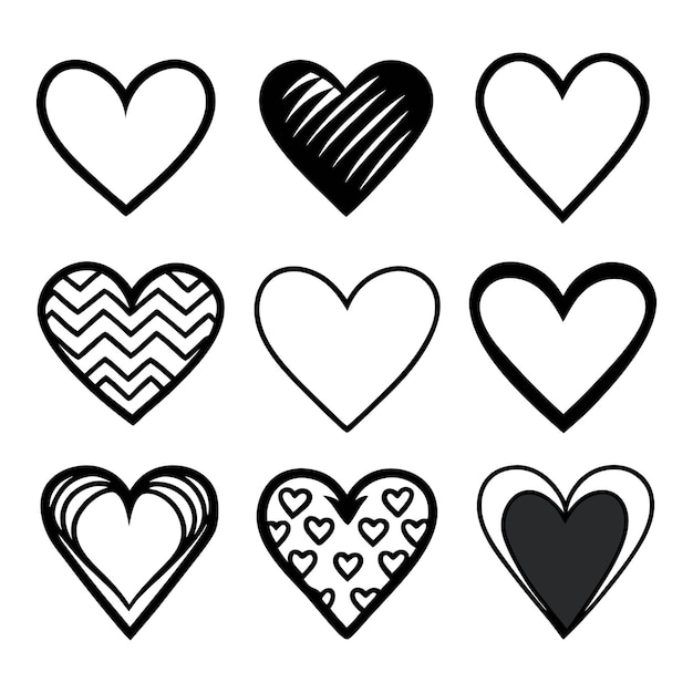un corazón blanco y negro con un corazón negro y blanco en él