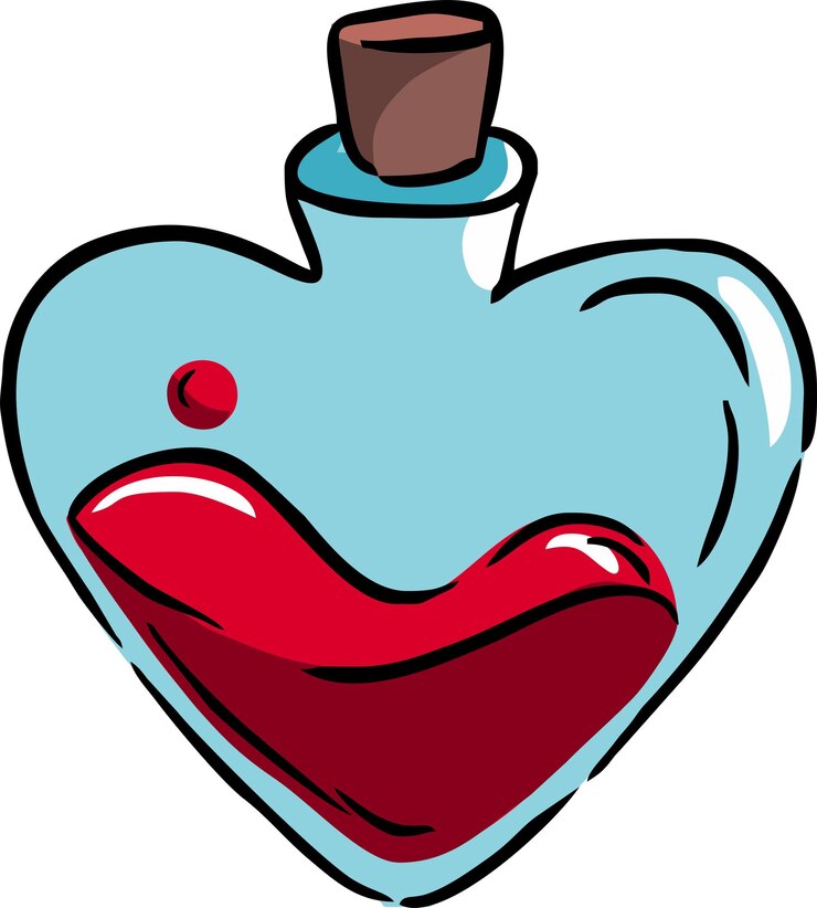 Vector corazón de botella de icono aislado