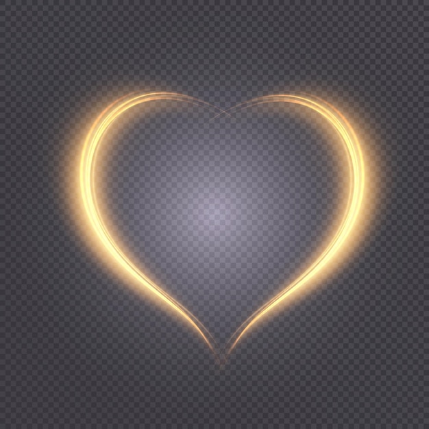 Corazón brillante aislado sobre fondo transparente. Corazón de neón para tarjetas navideñas, pancartas,