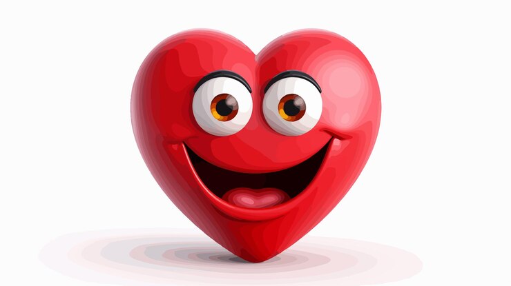 Vector corazón con cara sonriente vector de ilustraciones de dibujos animados