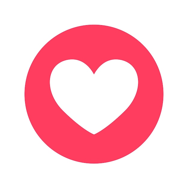 Corazón de círculo vectorial sobre fondo blanco