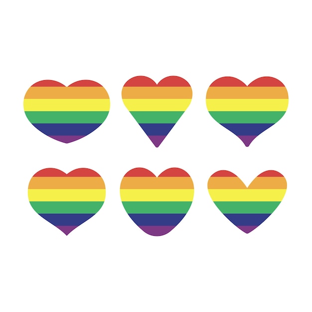El corazón con los colores del arco iris el orgullo el amor