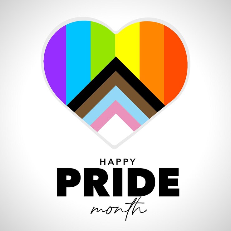 Vector corazón con colores de la bandera del orgullo bandera lgbtq