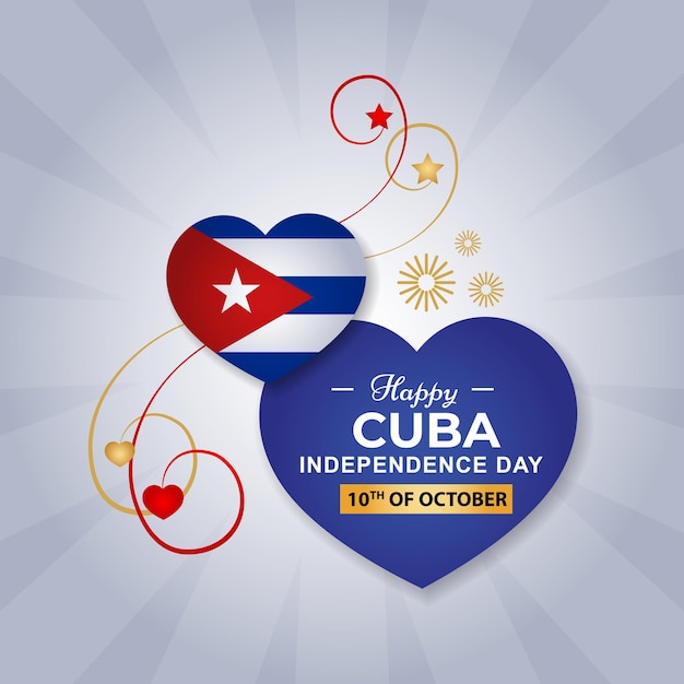 Un corazón con los colores del día de la independencia de cuba