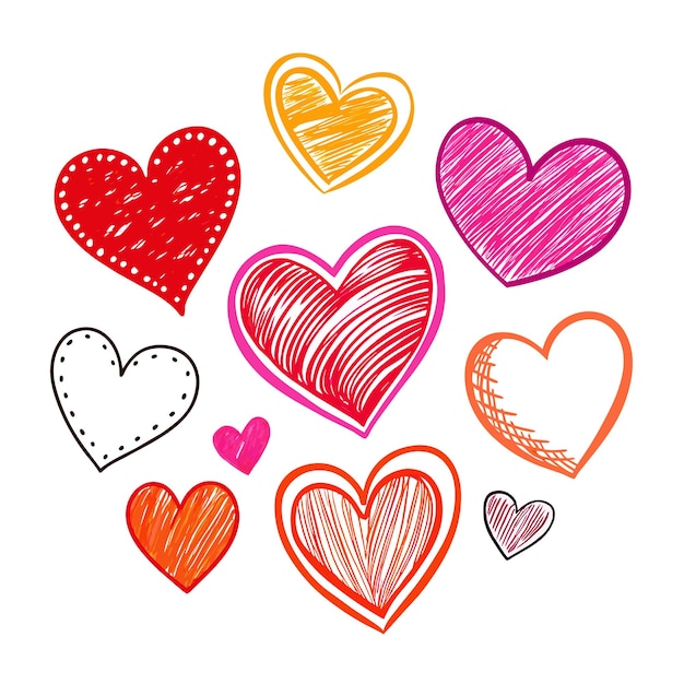 un corazón colorido con un corazón rosa y blanco dibujado en él