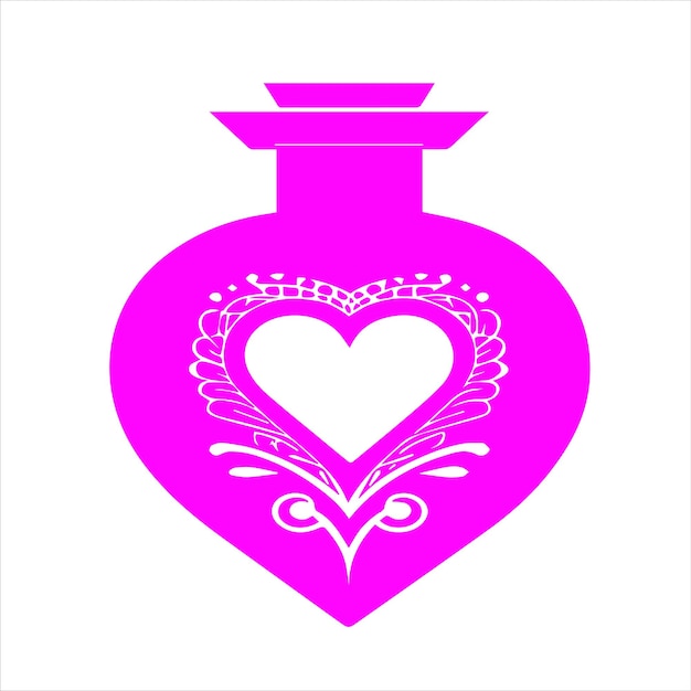 corazón con un corazón diseño de arte vectorial de amor