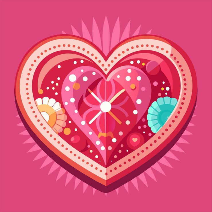 Vector un corazón con un corazón que dice la hora de 11 00