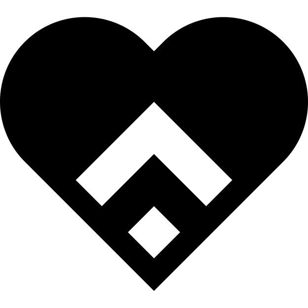 Corazón decorativo sencillo de color negro minimalista