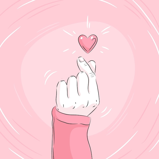Corazón de dedo dibujado a mano