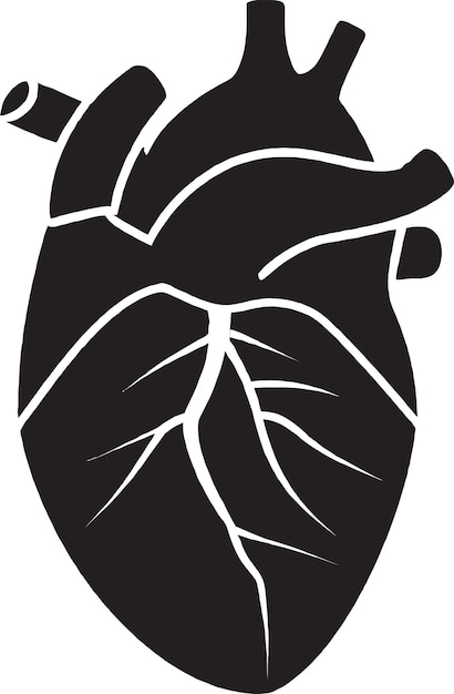 El corazón de la determinación Diseño icónico de la insignia del corazón humano