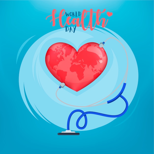 Vector corazón del día mundial de la salud