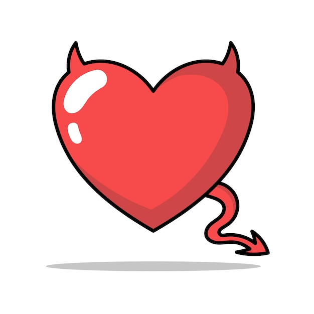 El corazón del diablo estilo de dibujos animados