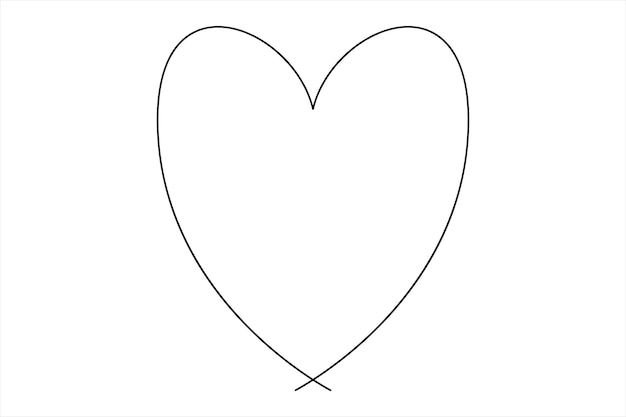 un corazón dibujado en blanco y negro
