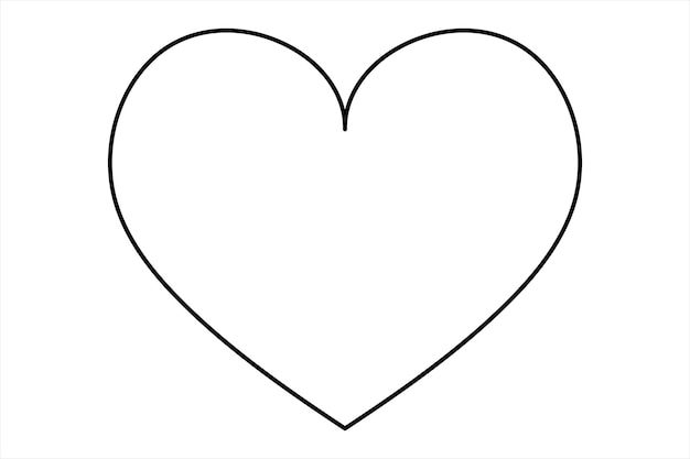 un corazón dibujado en blanco y negro