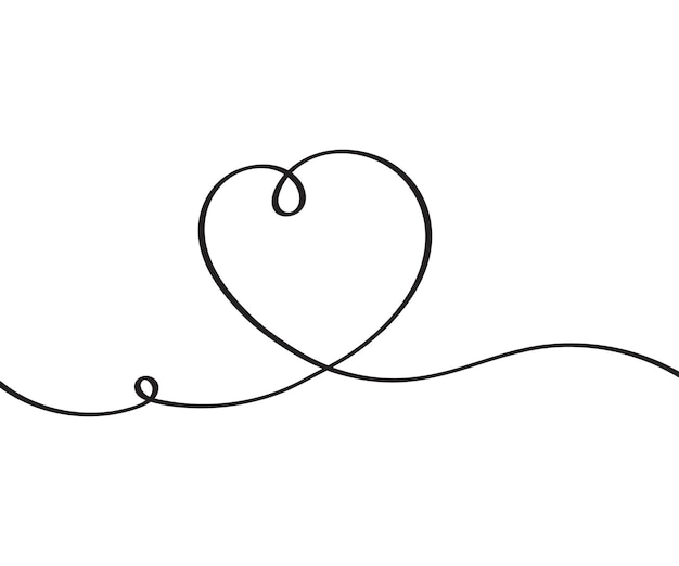 Un corazón dibujado con una línea Ilustración minimalista vectorial dibujada a mano