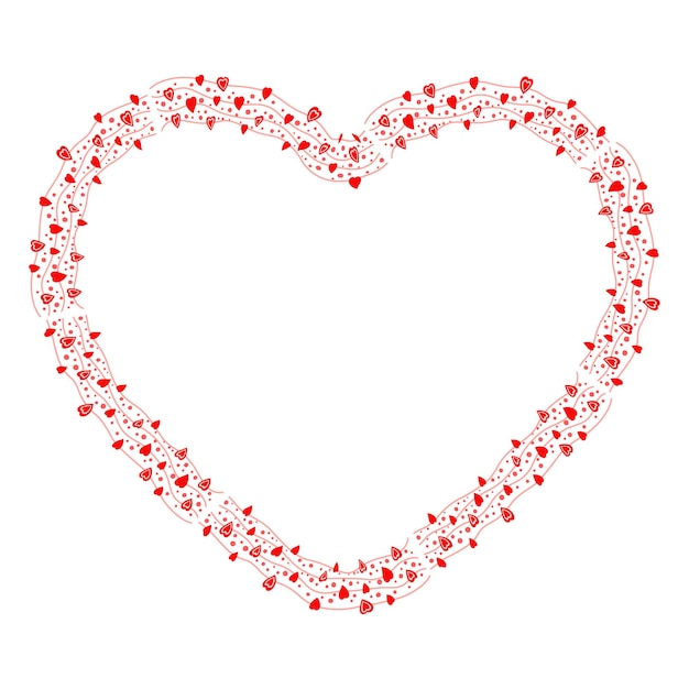 Corazón dibujado a mano en el borde y el marco