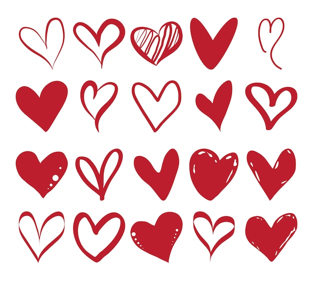 Corazón dibujado a mano de la colección de amor