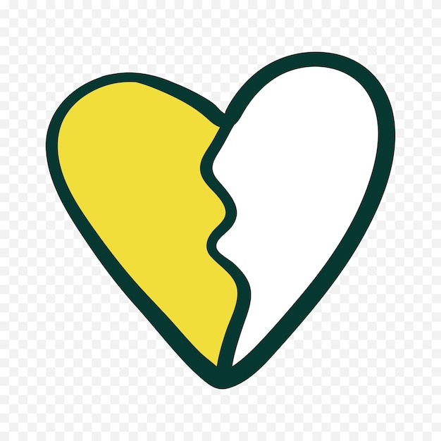 Corazón dibujado a mano sobre fondo blanco El día de San Valentín Elementos vectoriales Corazón formas amor