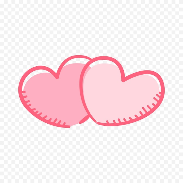Corazón dibujado a mano sobre fondo blanco El día de San Valentín Elementos vectoriales Corazón formas amor