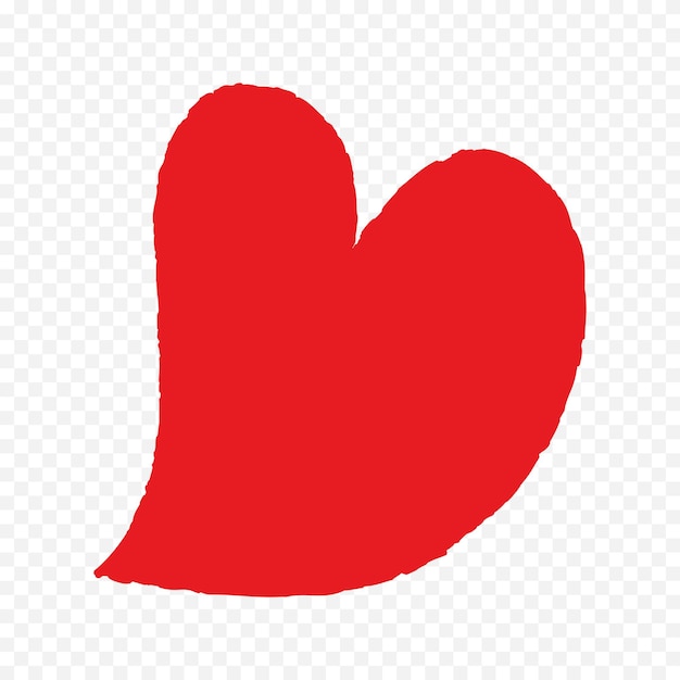 Corazón dibujado a mano sobre fondo blanco El día de San Valentín Elementos vectoriales Corazón formas amor