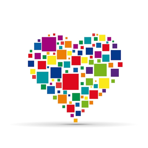 Corazón digital abstracto vectorial