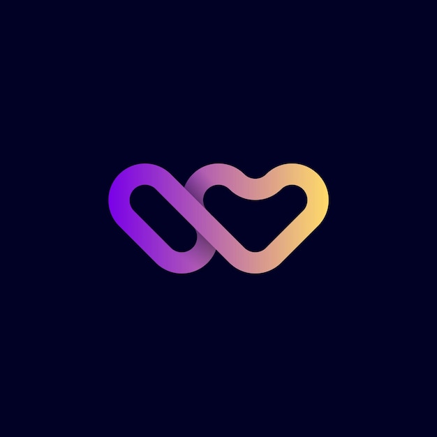 Corazón con diseño de icono de logotipo w