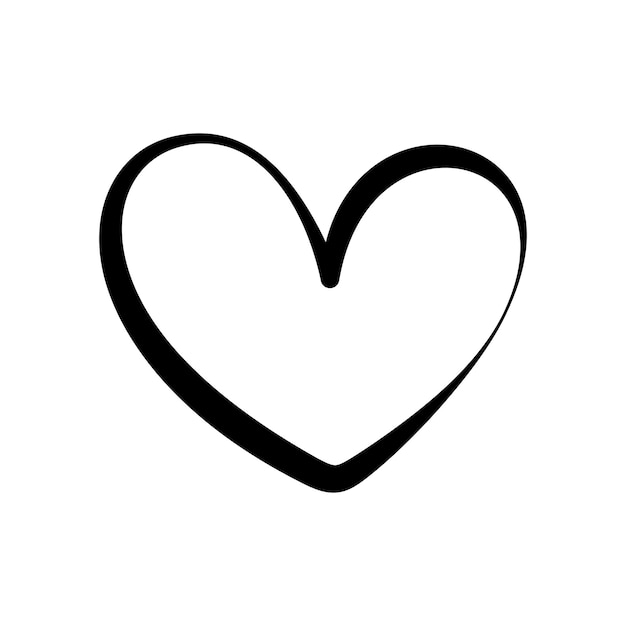 Corazón estilizado aislado del fondo Corazones del Día de San Valentín Ilustración Símbolos de amor, romance y boda