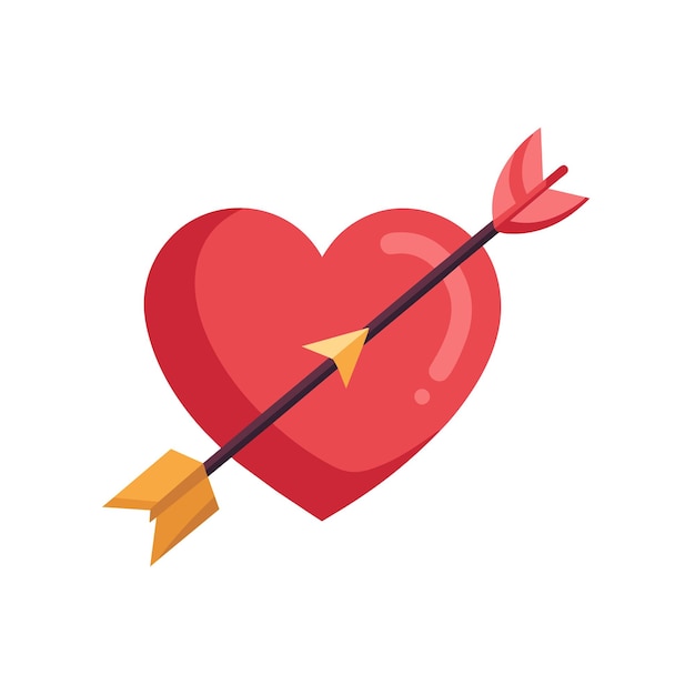 un corazón con una flecha apuntando a la derecha