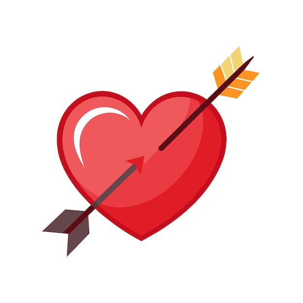 un corazón con una flecha apuntando a la derecha
