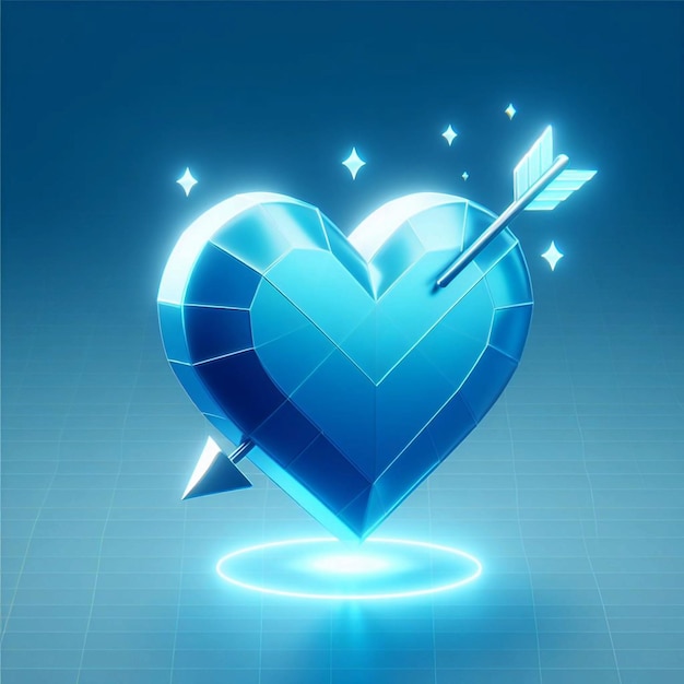 Vector un corazón con una flecha y un corazón en la parte inferior