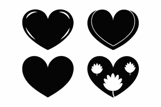 un corazón con una flor blanca y un corazón negro con las palabras loto en él