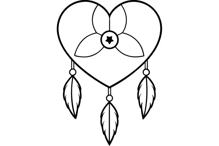 Vector un corazón con una flor en el medio