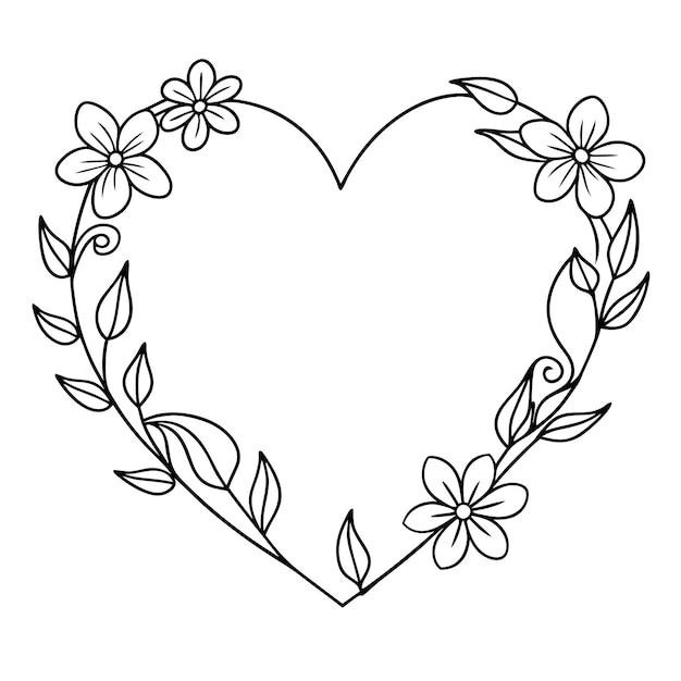 un corazón con flores y un corazón que dice " amor "