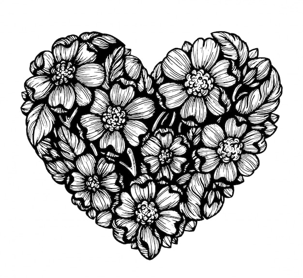 Corazon de flores Gráficos.
