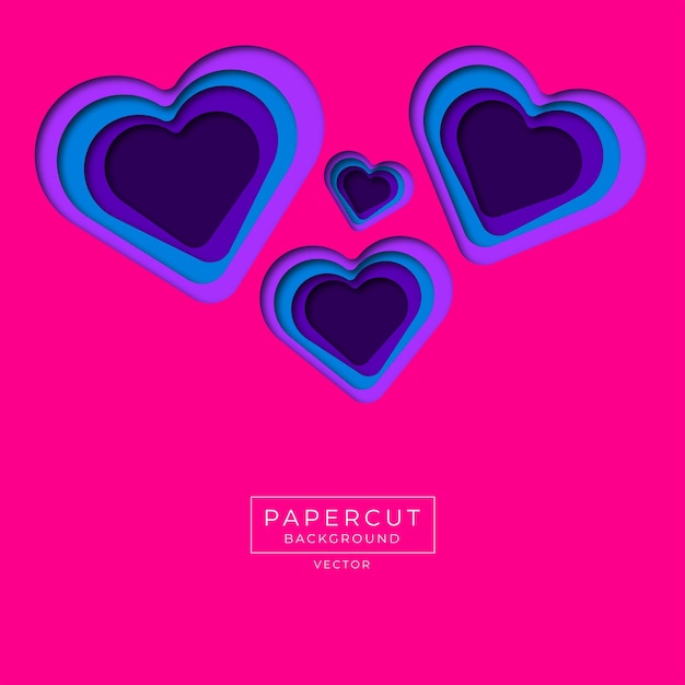 Vector corazón de fondo de papercut