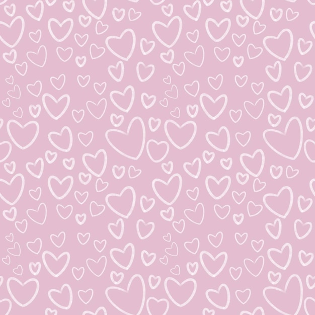 el corazón forma el patrón de la línea de arte en un fondo rosado