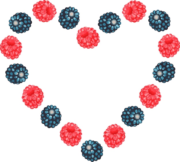 Corazón de frambuesa y mora