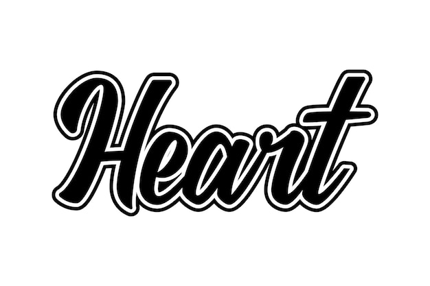 Corazón Frase de letras dibujadas a mano Ilustración vectorial