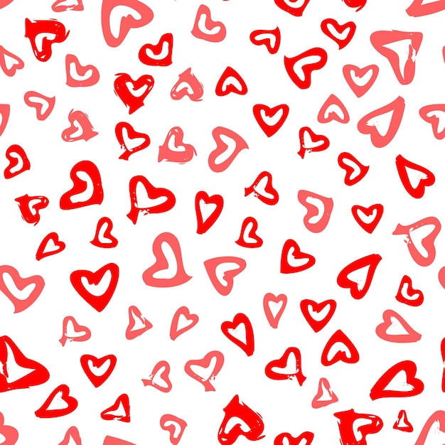 Corazón garabatos de patrones sin fisuras amor ilustración corazones fondo dibujado a mano vector