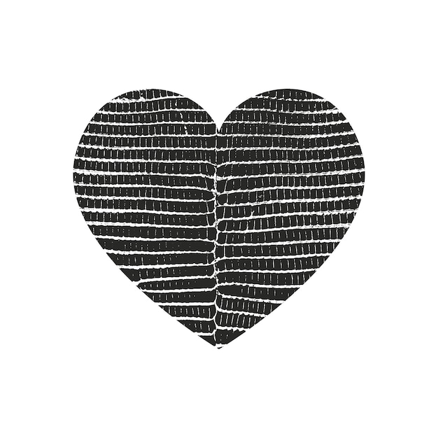 Corazón de grunge de angustia aislado con textura concreta Elemento para tarjeta de felicitación Boda de San Valentín Concepto creativo