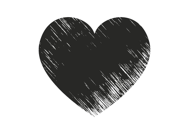 Corazón de grunge de angustia aislado con textura concreta Elemento para tarjeta de felicitación Boda de San Valentín Concepto creativo