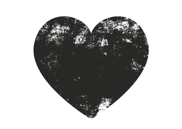 Corazón de grunge de angustia aislado con textura concreta Elemento para tarjeta de felicitación Boda de San Valentín Concepto creativo