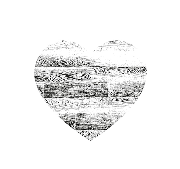 Corazón de grunge de angustia aislado con textura concreta Elemento para tarjeta de felicitación Boda de San Valentín Concepto creativo