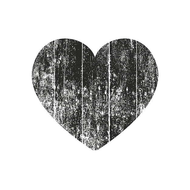 Corazón de grunge de angustia aislado con textura concreta Elemento para tarjeta de felicitación Boda de San Valentín Concepto creativo