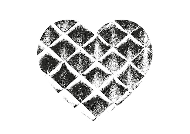 Corazón de grunge de angustia aislado con textura concreta elemento para tarjeta de felicitación boda de san valentín concepto creativo