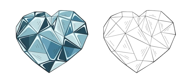 Vector corazón hecho de cristal