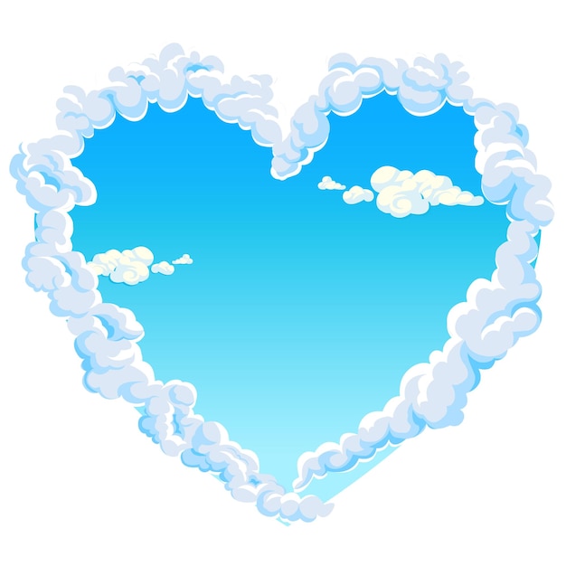 Vector corazón hecho de nubes